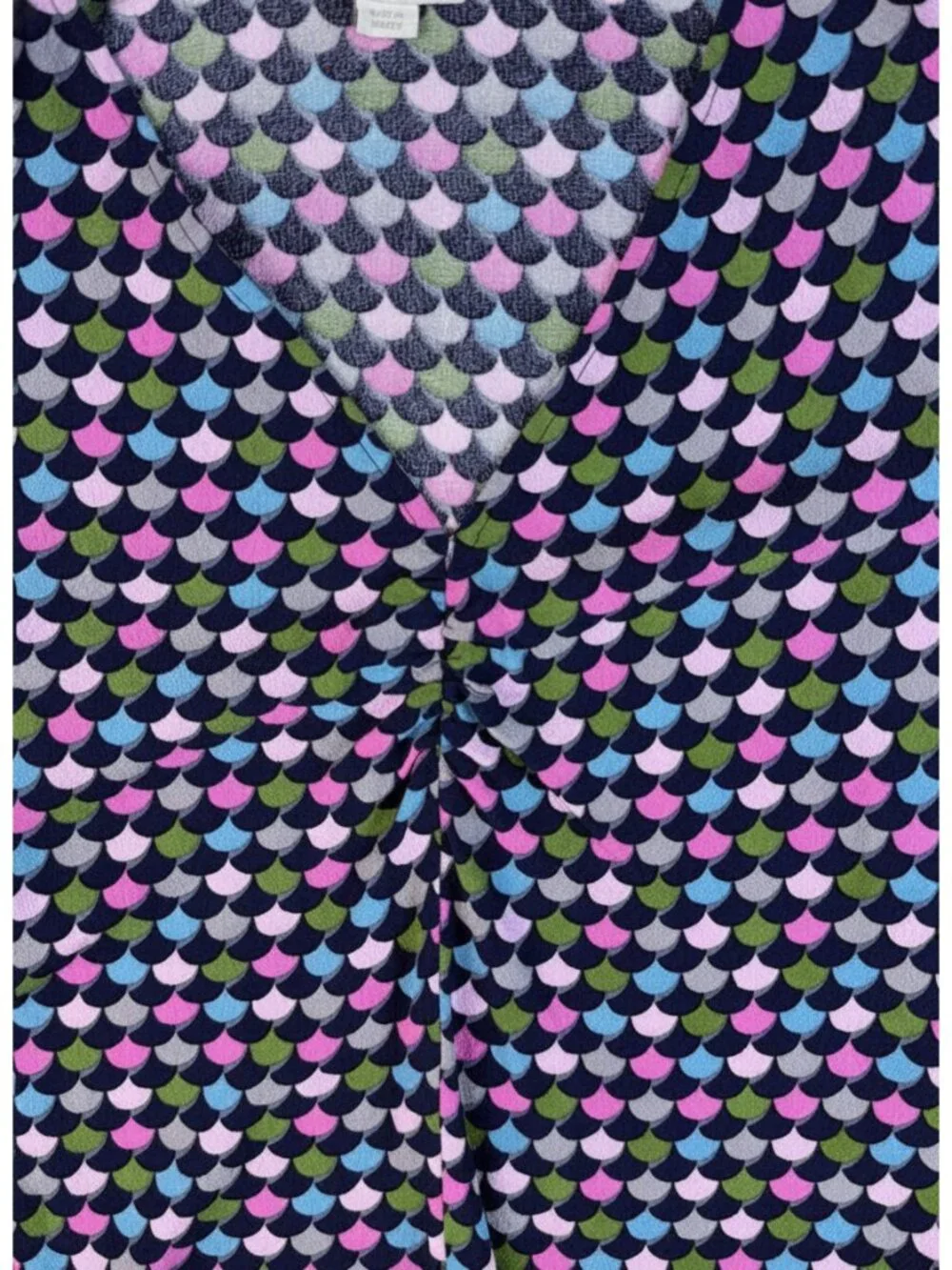 Boden Jemima Ruched Puff Sleeve Scallop Print Top US 8